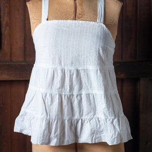 Breezy Flowy White Tiered Cami Sz M- Offers Welcome!